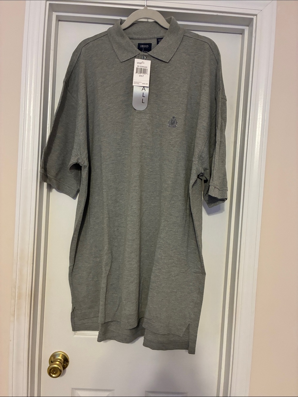 Izod Men's NWT 2XLT Heather Gray Polo Shirt